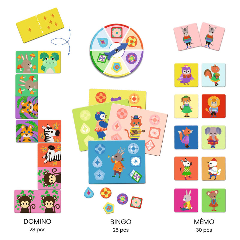 Djeco Bingo Memo Domino Games - Little Friends