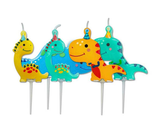 Dinosaur Pick Birthday Candles (Pack of 5)