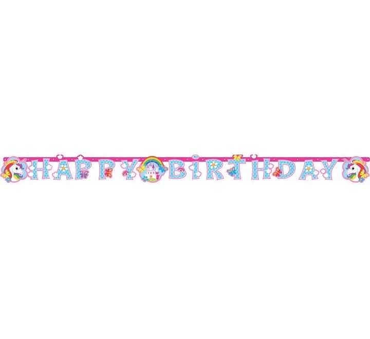Rainbow Unicorn Happy Birthday Banner 6ft