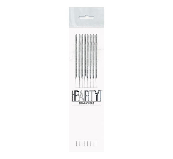 Silver Glitz Cake Sparklers (Pack of 8)