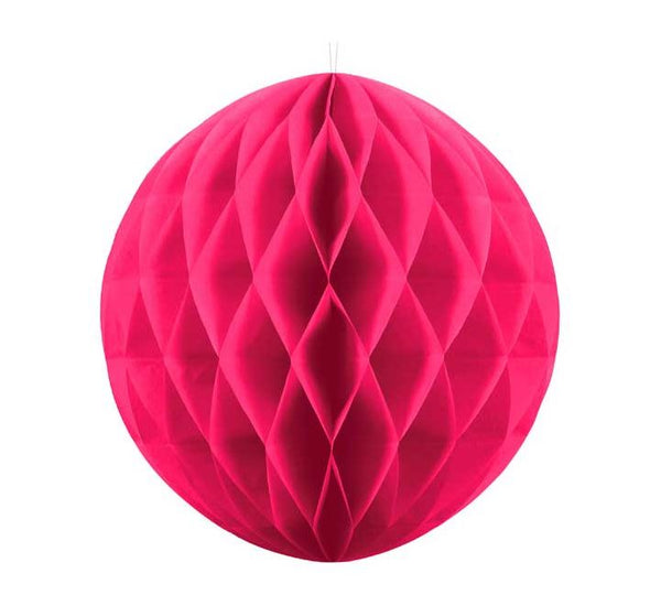 30cm Honeycomb Ball Decoration - Dark Pink