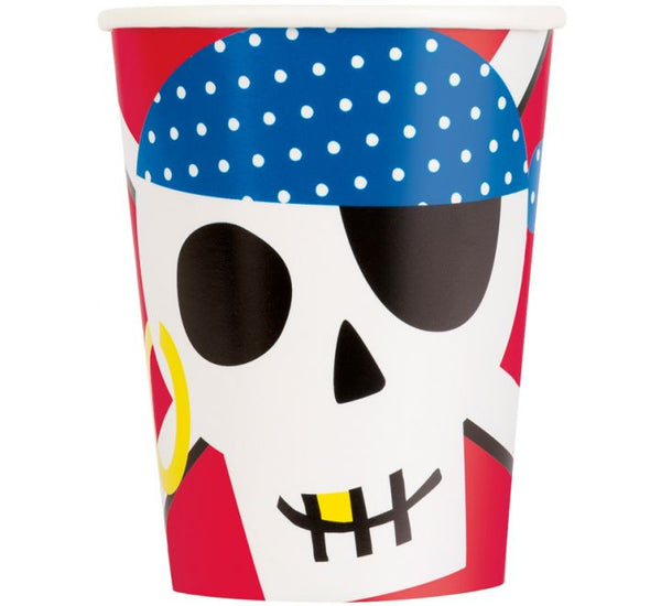 Ahoy Pirate Paper Party Cups (Pack of 8)