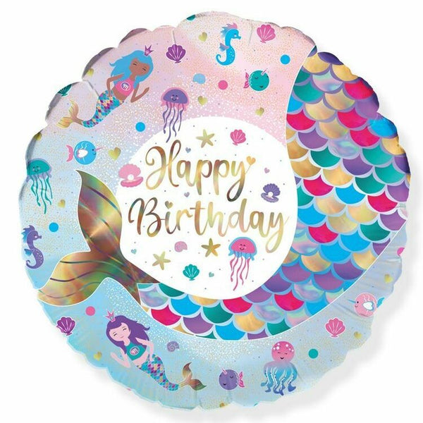 Shimmering Mermaid Birthday Foil Balloon (18")