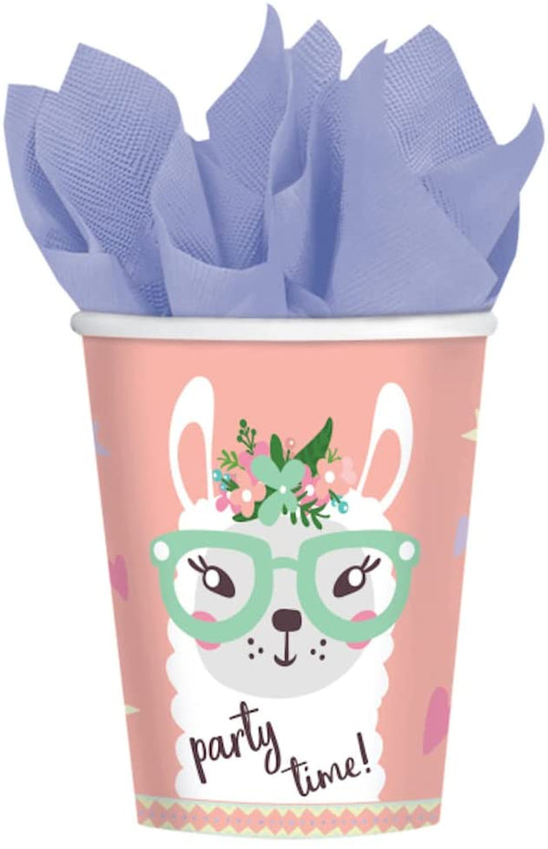 Llama Party Paper Party Cups pk8