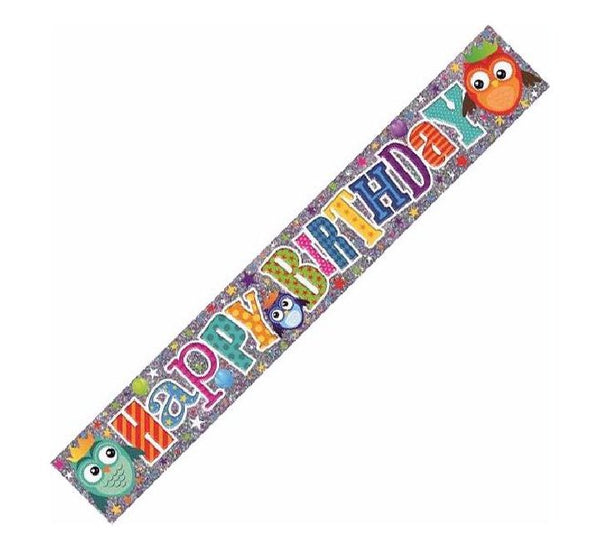 9ft Happy Birthday Foil Holographic Banner