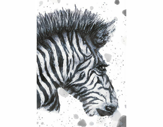 zebra watercolour art print (a4)