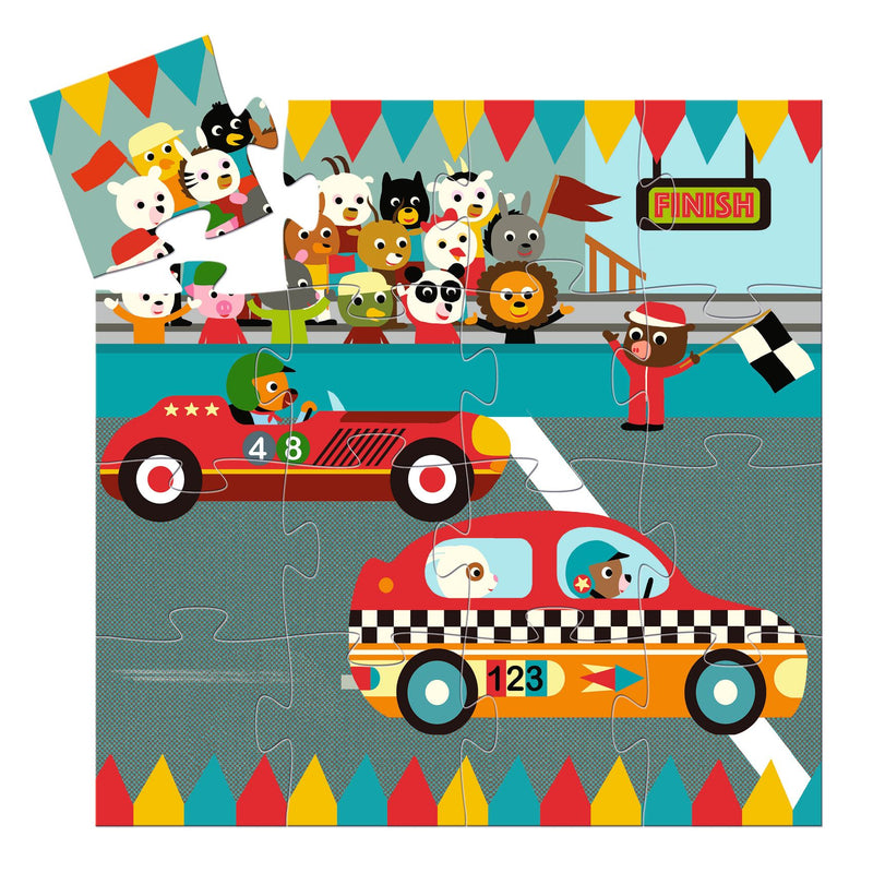 Djeco Silhouette Puzzle 16 Piece - The Racing Car