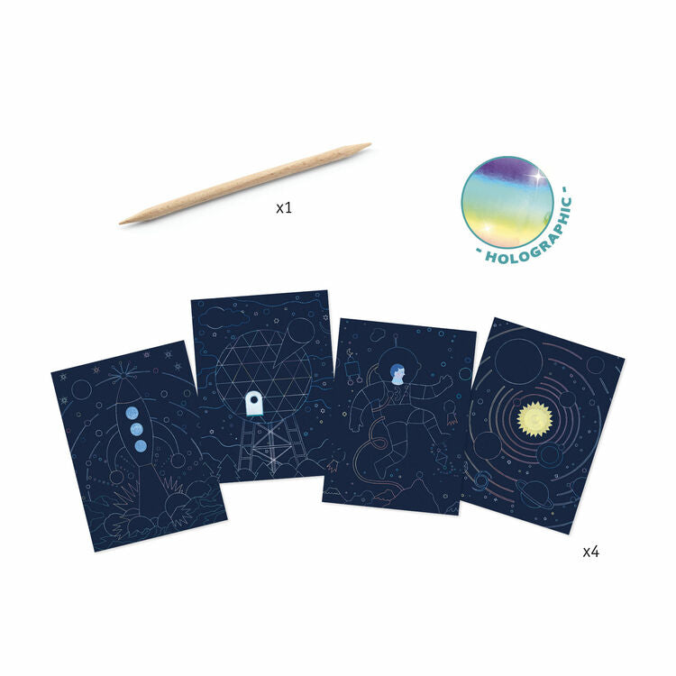 Djeco Scratch Cards - Space Oddity
