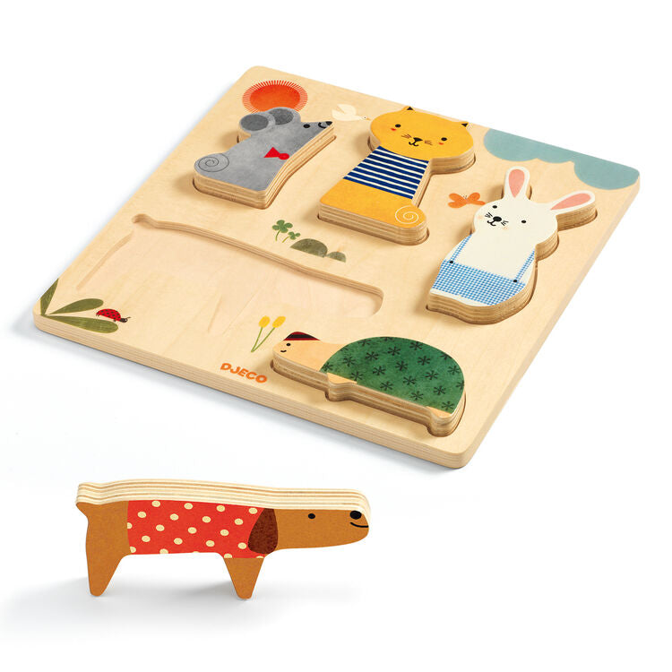 Djeco Relief Puzzle - Woody Pets