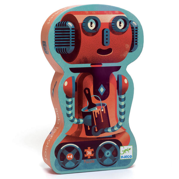 Djeco Silhouette Puzzle 36 Piece - Bob the Robot