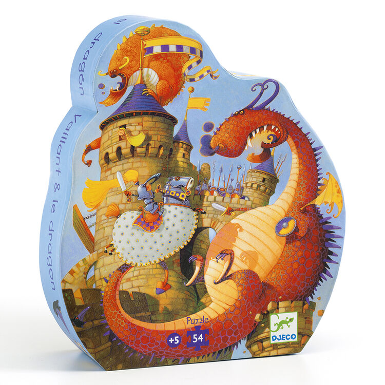 Djeco 54 Piece Jigsaw Puzzle - Vaillant and the Dragon