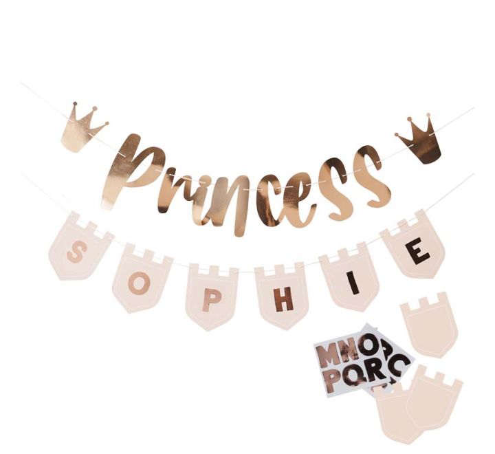 Little Princess Banner with Personalised Flags (2M)