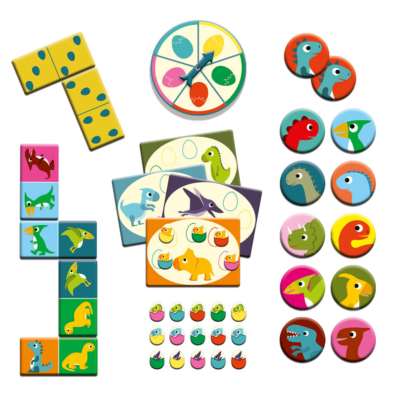 Djeco Bingo Memo Domino Games - Dinosaurs