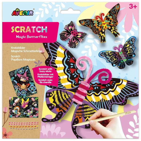 Avenir Scratch Art and Fuzzy Sticks Set - Butterfly