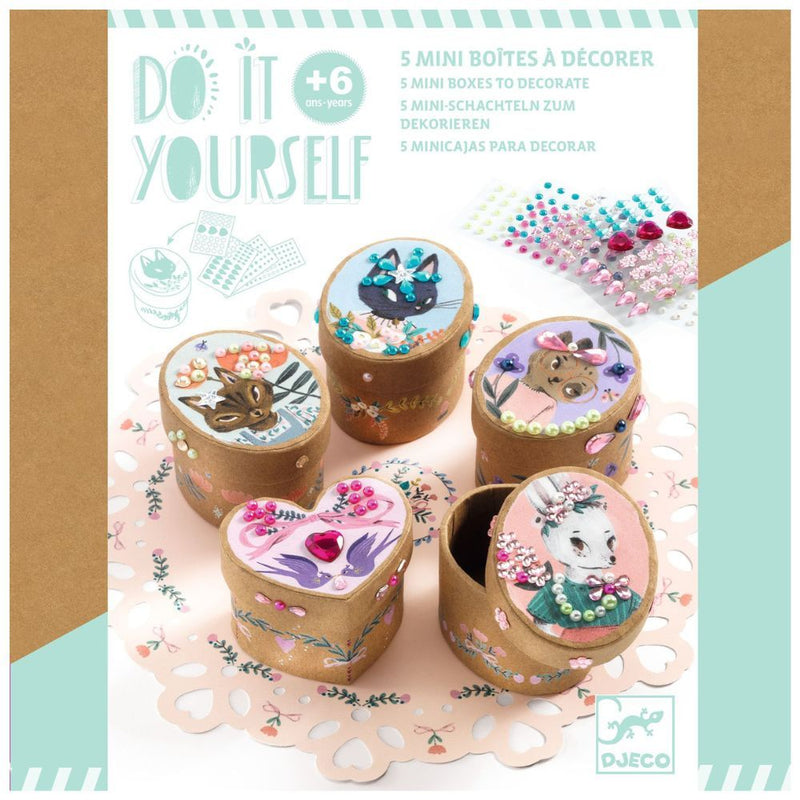 Djeco Do It Yourself Kit - Little Mosaic Boxes Adorable