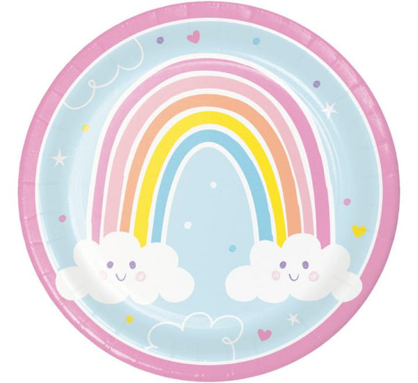 Happy Rainbow Paper Plates 9" (Pack of 8)
