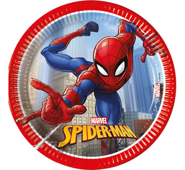 Spiderman Round Paper Party Plates 9" (Pack of 8)