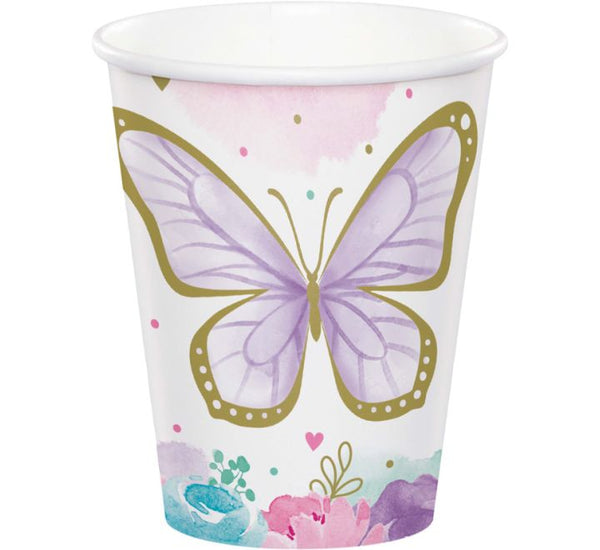 Butterfly Shimmer Party Paper Cups (Pack of 8)