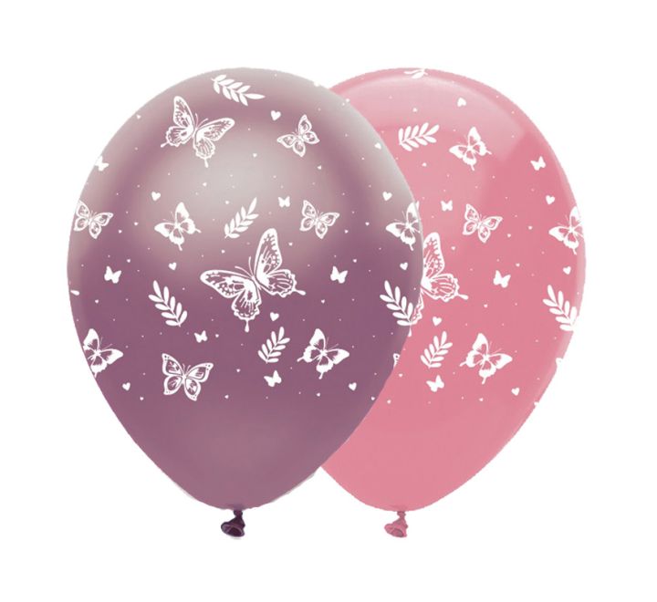 Butterfly Shimmer Birthday Balloons 12" (Pack of 6)