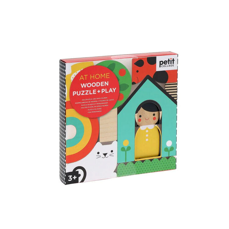 Petit Collage At Home Mini Wooden Puzzle + Playset