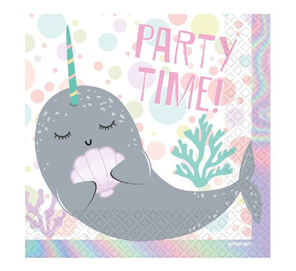 Narwhal Under the Sea Paper Party Napkins (pk16)