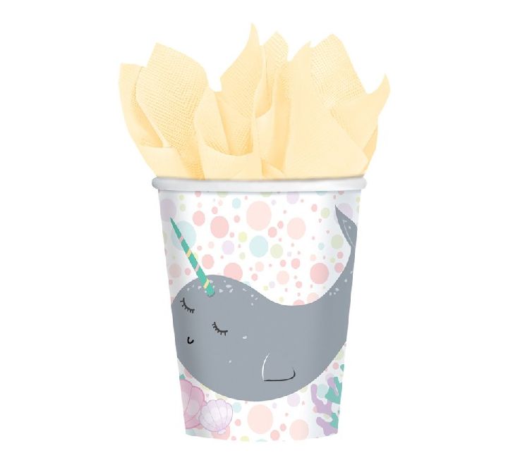 Narwhal Under the Sea Paper Cups (Pack of 8)
