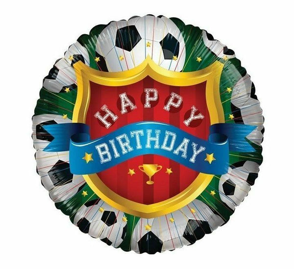 Happy Birthday Football Foil Balloon (18")