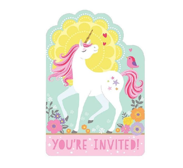 Magical Unicorn Party Invitations PK8