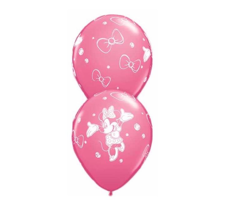 Minnie Mouse Rose Birthday Balloons 12" (Pack of 6)