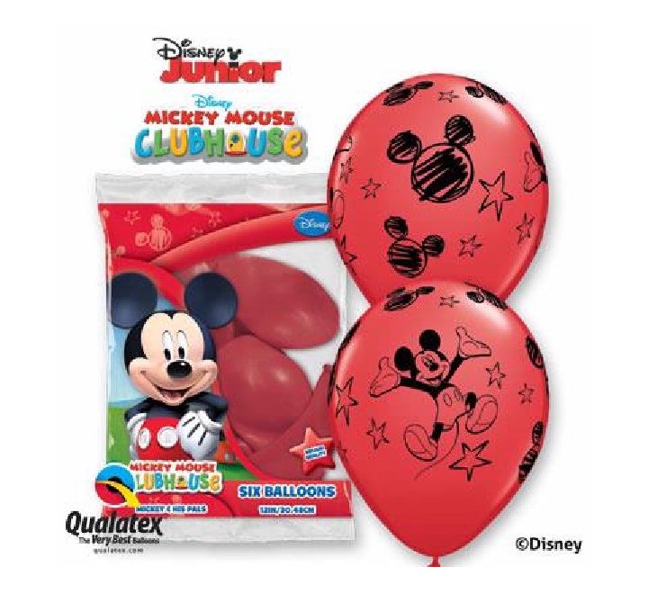 Mickey Mouse Birthday Balloons 12" (Pack of 6)
