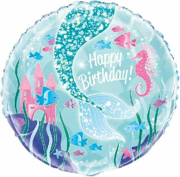 Mermaid Happy Birthday Foil Balloon (18")