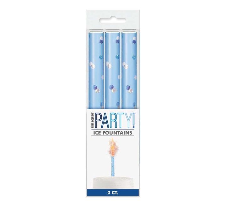Blue Glitz Ice Fountain Cake Sparklers (Pack of 3)
