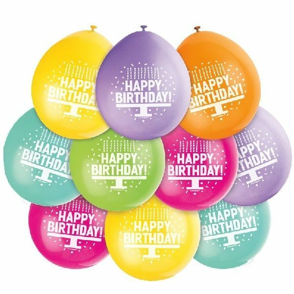 Happy Birthday Balloons 9" (Pack of 10)