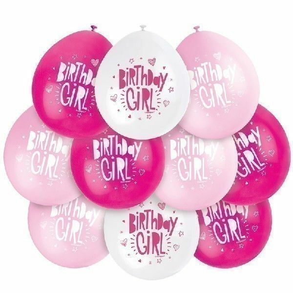 Birthday Girl Balloons 9" (Pack of 10)