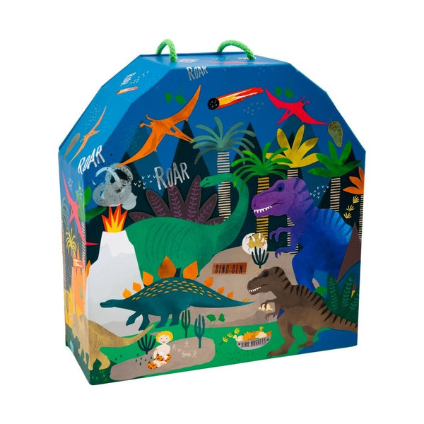 Floss & Rock Play Box with Wooden Pieces - Dinosaur