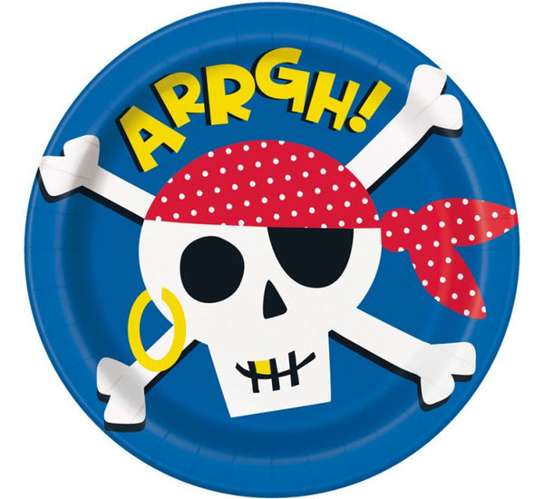 Ahoy Pirate Paper Party 9" Plates (Pack of 8)