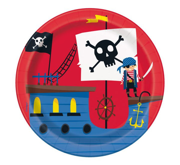Ahoy Pirate Paper Party 7" Plates (Pack of 8)