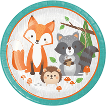 Woodland Animals 9" Paper Party Plates Pk8