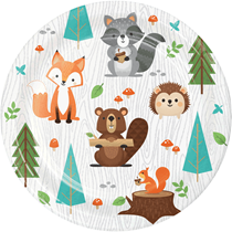 Woodland Animals 7" Paper Party Plates Pk8