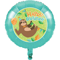 Sloth Party Birthday Foil Helium Balloon (18")