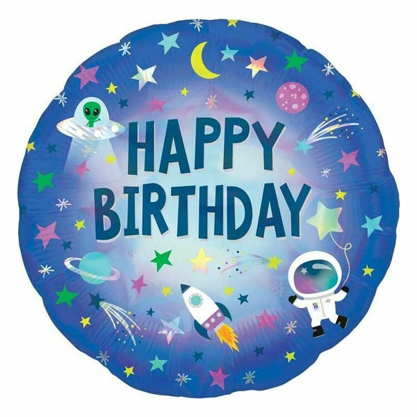 Outer Space Happy Birthday Foil Balloon (18")