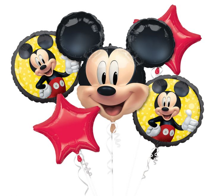 Mickey Mouse Forever Helium Balloon Bouquet (5 Pieces)