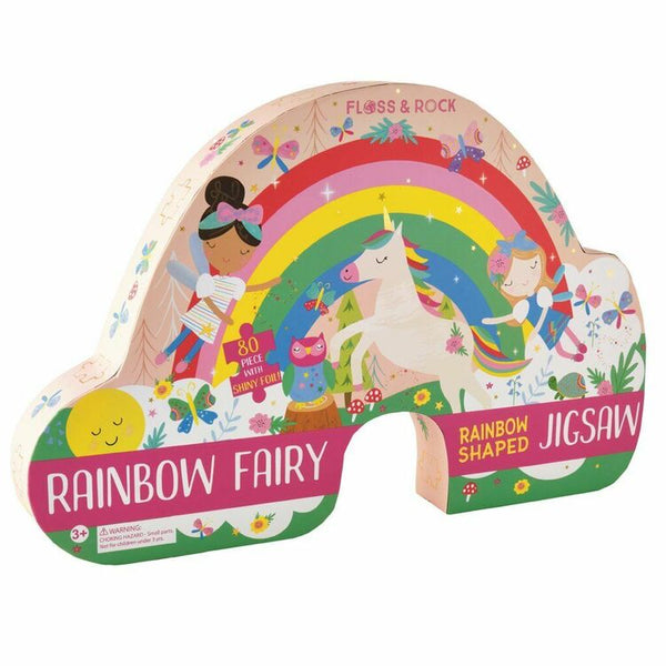 Floss & Rock 80 Piece Shaped Puzzle - Rainbow Fairy