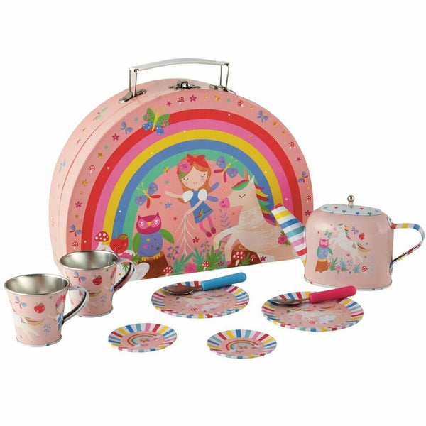 Floss & Rock 10 Piece Tin Tea Set - Rainbow Fairy
