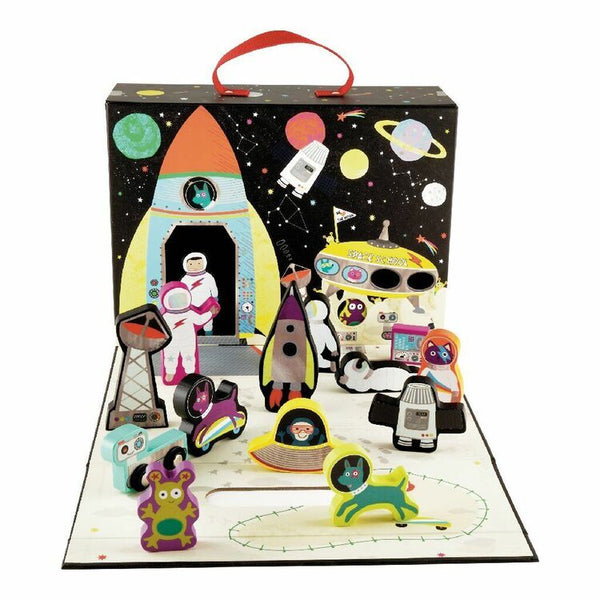 Floss & Rock Play Box with Wooden Pieces - Space