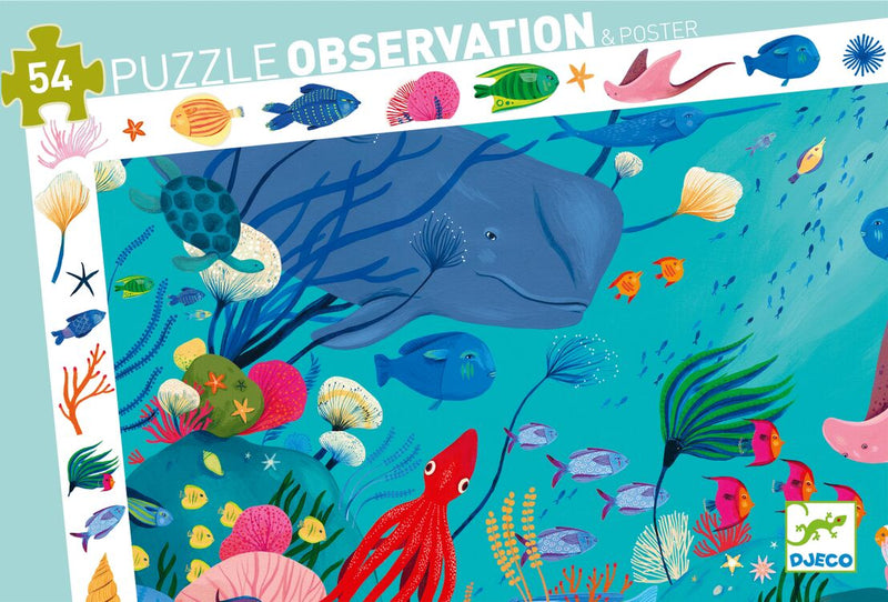 Djeco 54 Piece Observation Puzzle - Aquatic