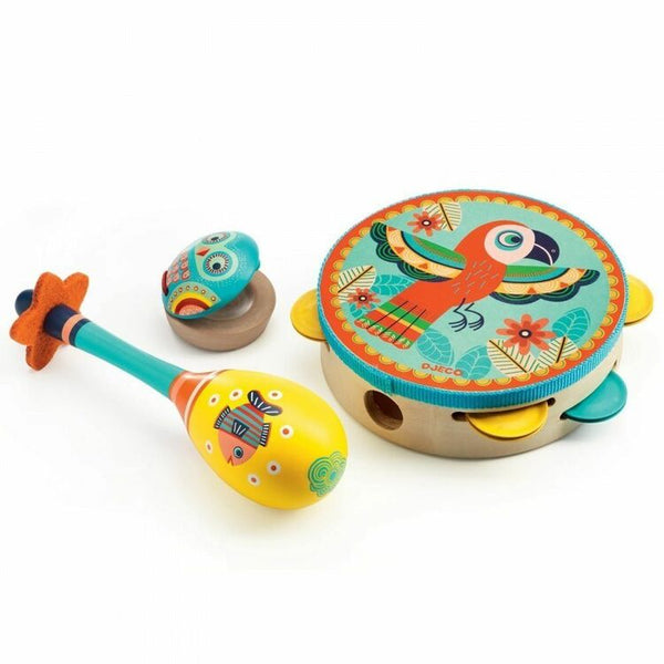 Djeco Animambo Set of 3 Musical Instruments (tambourine, maracas, castanet)