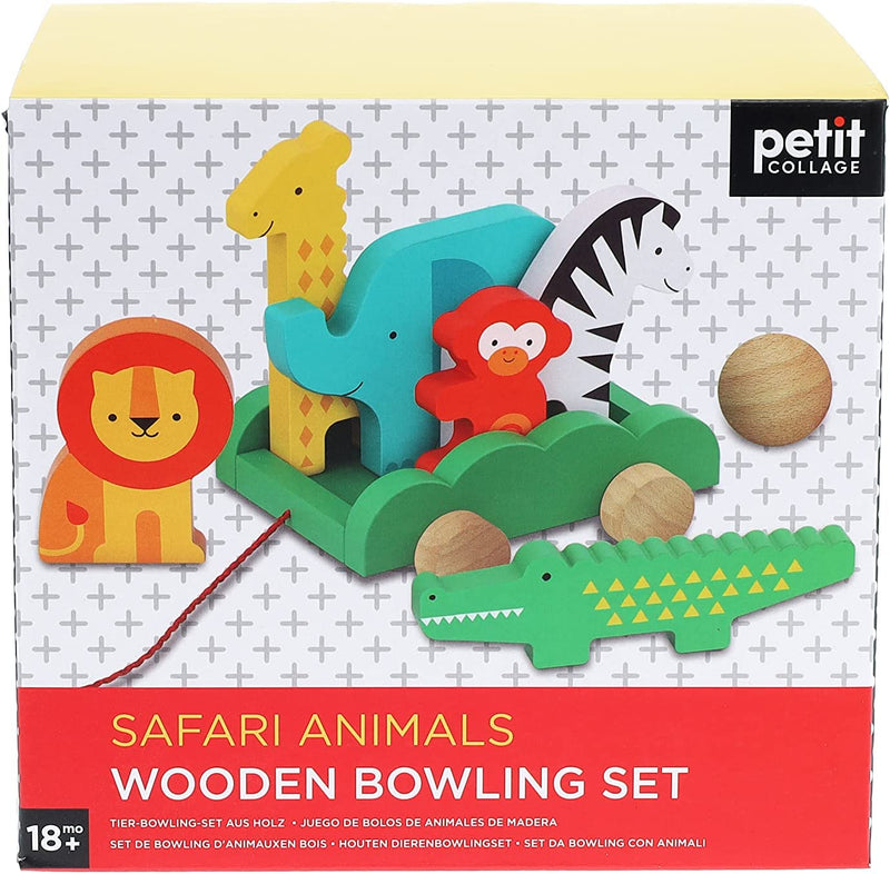Petit Collage Wooden Safari Animals Bowling Set