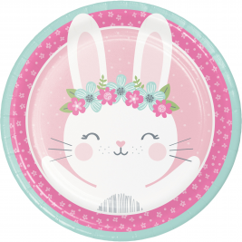 Birthday Bunny 9" Paper Party Plates pk8