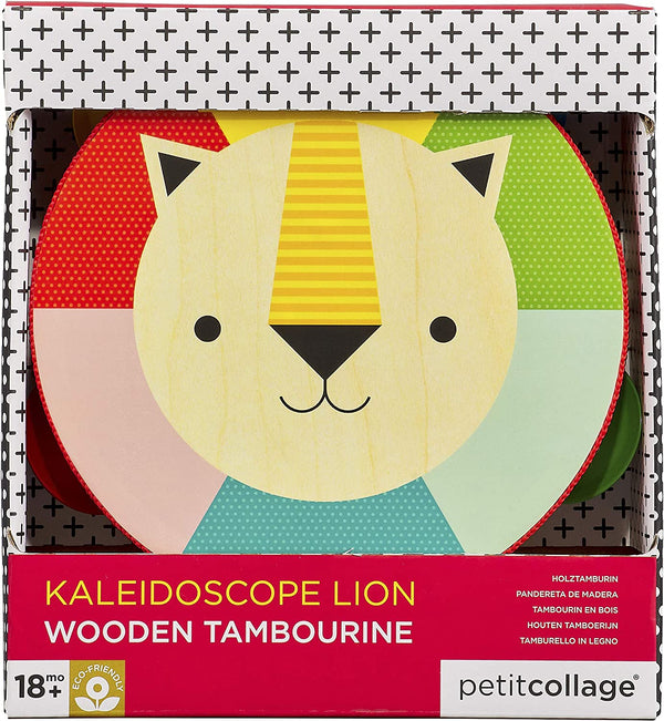 Petit Collage Kaleidoscope Lion Wooden Tambourine
